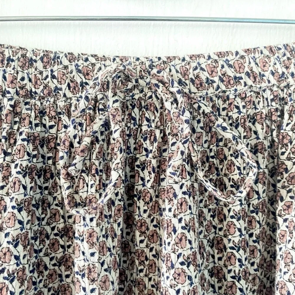 Alya Boho Paisley Skirt Small Elastic Waist Pom Pom Hem Lined - Picture 3 of 8